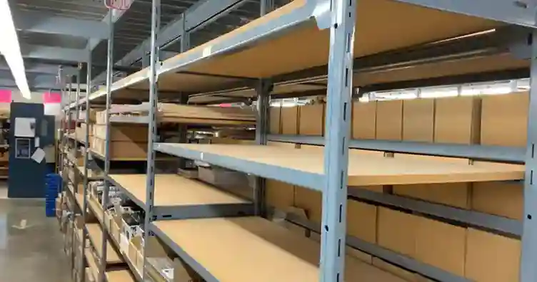 Empty store shelves