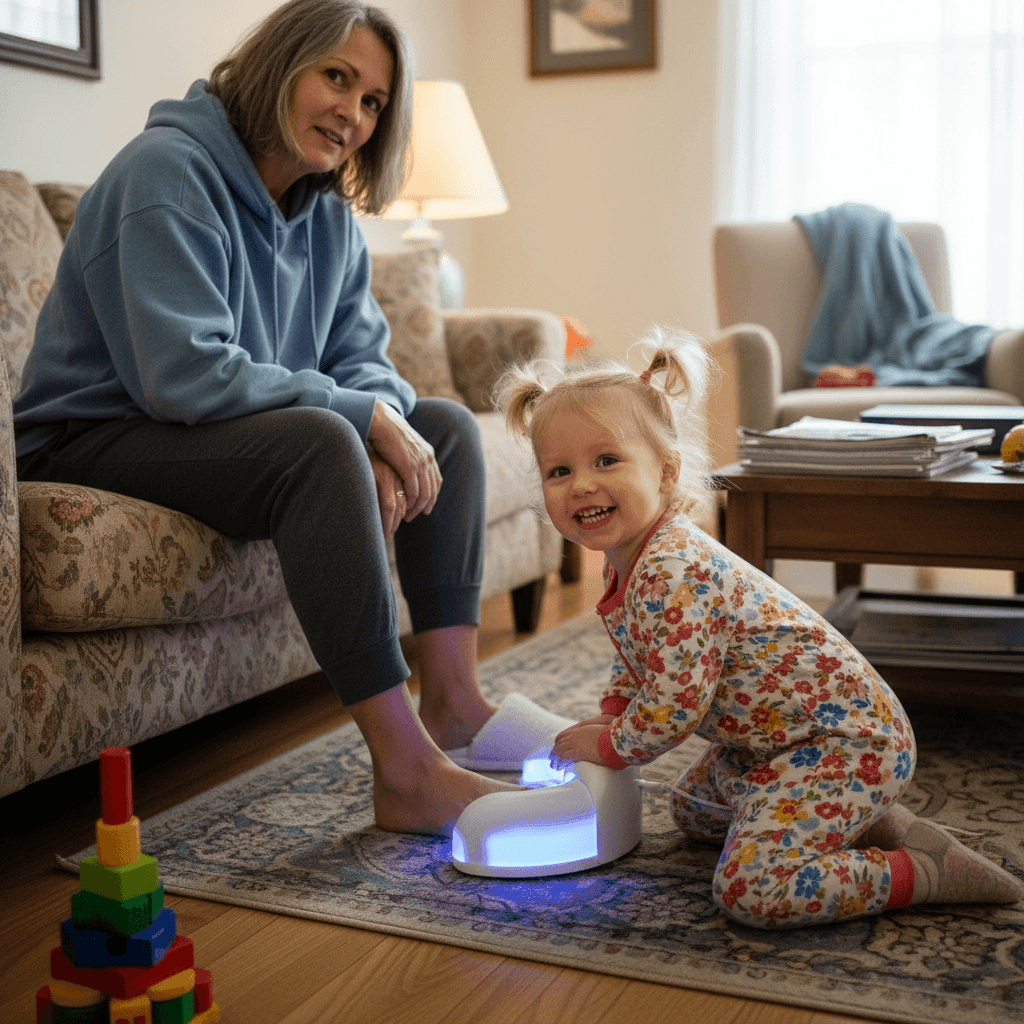 Amanda using ClarusNail at home